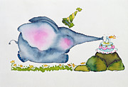 Birthday Elephant Painting by Maylee Christie