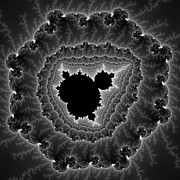 Black white and grey Mandelbrot Fractal Art Digital Art by Matthias Hauser