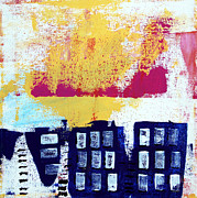 Blue Buildings Painting by Linda Woods
