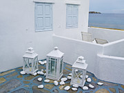 Mykonos Blue Lanterns Photograph by Brenda Kean