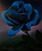Blue Rose Painting by Blue Sky Blue Rose Painting by Blue Sky