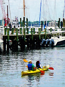 Boat - Kayaking in Newport RI Photograph by Susan Savad Boat - Kayaking in Newport RI Photograph by Susan Savad