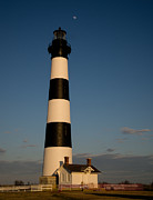 Bodie Island Lighthouse under the moon Photograph by Stacy Abbott