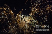 Boston At Night, Iss Image Photograph by Science Photo Library