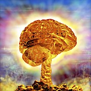 Brain As Atomic Bomb Photograph by Science Photo Library