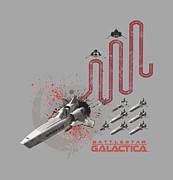 Bsg - Red Squadron Splatter Digital Art by Brand A