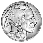 Buffalo Nickel Drawing by Greg Joens
