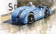 Bugatti Type 32 Tank 1923 French GP  Painting by Yuriy Shevchuk