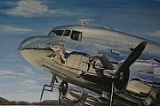 C47B Skytrain Bluebonnet Belle  WARBIRD 1944 Painting by Richard John Holden RA