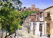 Calle Victoria Granada Painting by Margaret Merry