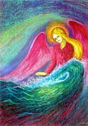 Calming Angel Painting by Jane Small Calming Angel Painting by Jane Small