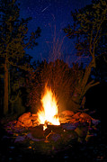 Campfire Under the Stars Photograph by Aaron Spong
