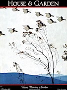 Canadian Geese Over Brown-leafed Trees Photograph by Andre E.  Marty