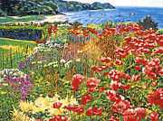 Cape Cod Ocean Garden Painting by David Lloyd Glover