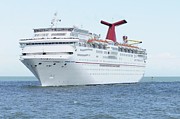 Carnival Fantasy approaching port. Photograph by Bradford Martin