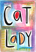 Cat Lady Painting by Linda Woods