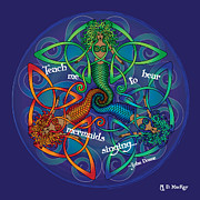 Celtic Mermaid Mandala Digital Art by Celtic Artist Angela Dawn MacKay