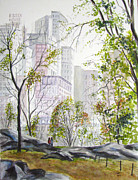 Central Park stroll Painting by Clara Sue Beym