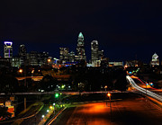 Charlotte NC at night Photograph by Flees Photos