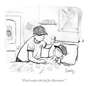 Check Under The Bed For Bartmans Drawing by Benjamin Schwartz