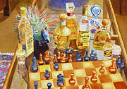 Chess and Tequila Painting by Mary Helmreich