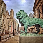 Chicago Art Institute Lion Statue Photograph by Paul Velgos