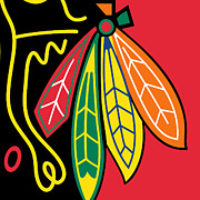 Chicago Blackhawks Painting by Tony Rubino