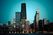 Chicago Downtown at Night with Hancock Building Photograph by Paul Velgos
