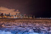 Frozen Elegance - Ice Rings Along Lake Michigan Shoreline Photograph by Dejan Jovanovic