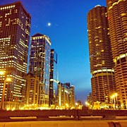 Chicago River Buildings At Night Taken Photograph by Paul Velgos
