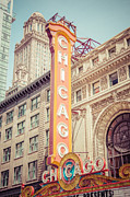 Chicago Theatre Retro Vintage Picture Photograph by Paul Velgos