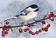 Chickadee Painting by Marsha Elliott