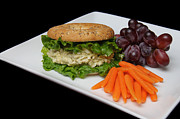 Chicken Salad Sandwich - Red Grapes - Baby Carrots - Deli Photograph by Andee Design