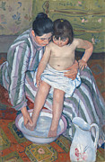 Child's bath 1893 by Mary Stevenson Cassatt Painting by Mary Stevenson Cassatt