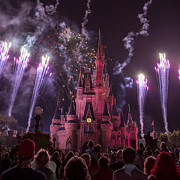 Cinderella's Castle with Fireworks Photograph by Adam Romanowicz