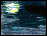 Cloudy Night Sky Painting by Shawn Dall