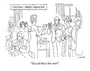 Cocktail Party Heckler -- A Man Yells Out At An Drawing by Dan Roe