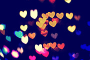Colorful Heart Bokeh with Vintage Atmosphere I Photograph by Beverly Claire Kaiya