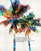 Colorful Palm Trees - Returning Home - By Sharon Cummings Painting by Sharon Cummings