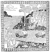 Columbus In New World Drawing by GRANGER Historical Picture Archive