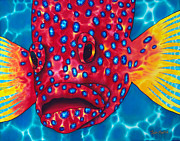 Coral Grouper Painting by Daniel Jean-Baptiste