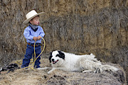Cowboy With Border Collie Photograph by M. Watson
