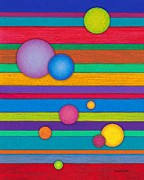 CP003 Stripes and Circles Painting by David K Small