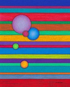 CP003 Stripes with Circles Painting by David K Small
