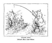Crossed Paths
Gericault Meets Izaak Walton Drawing by Ronald Searle