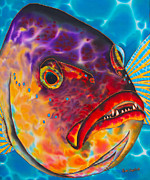 Dog Tooth  Snapper Painting by Daniel Jean-Baptiste