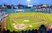 Double Play in Fenway Painting by Candace Lovely