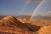 Double Rainbow At The Valley Of Fire Photograph by Steve Wolfe