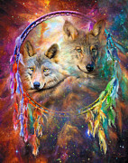 Dream Catcher - Wolf Spirits Mixed Media by Carol Cavalaris Dream Catcher - Wolf Spirits Mixed Media by Carol Cavalaris