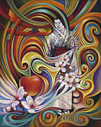 Dynamic Blossoms Painting by Ricardo Chavez-Mendez
